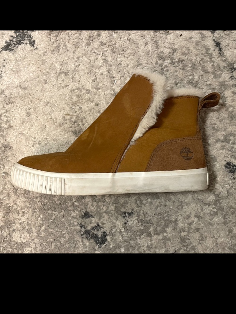 Timberland Skyla Bay Faux Fur Lined Suede Ankle Boots Brown Pull On Women's 7